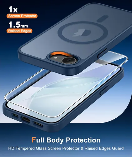 Miniatura 220 de FNTCASE Funda para iPhone 17 Pro: Fundas delgadas translúcidas de color azul claro compatibles con MagSafe, protección completa de la cámara