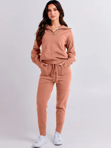 Miniatura 7 de ANRABESS Conjunto de dos piezas para mujer, suéter de manga larga y pantalones con cordón
