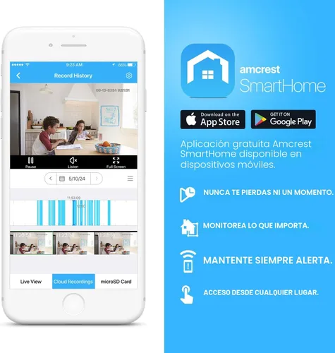 Miniatura 8 de Amcrest Cámara WiFi 1080P para interiores, cámara de niñera, cámara para perros, monitor de sonido y bebé, detección de personas y mascotas, ASH21-B