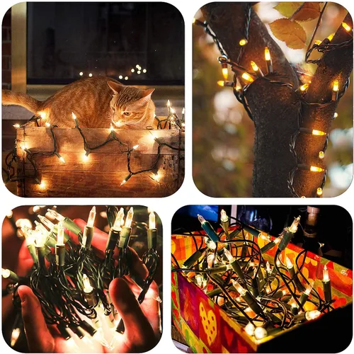 Miniatura 6 de Luces de Navidad - Tiras de luces operadas con batería de 50 luces LED, mini luces con temporizador automático y 8 modos de iluminación para corona