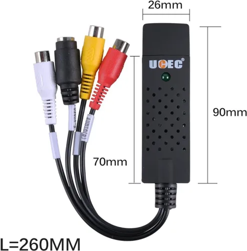Miniatura 6 de UCEC Convertidor RCA a USB, dispositivo de tarjeta de captura de audio y video USB 2.0 para PC, convertidor de video analógico a digital