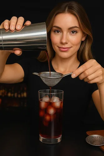 Miniatura 5 de Juego de coladores de cóctel de acero inoxidable con cuchara para remover - Colador Hawthorne, Julep y colador de malla fina para bebidas