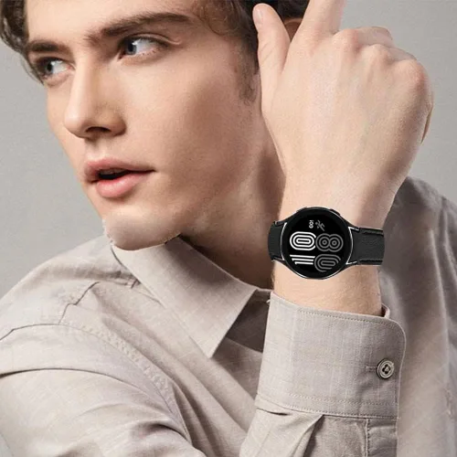 Miniatura 6 de PINHEN Correa de repuesto para Galaxy Watch 7/6/5/4 de 1.575 pulgadas, 1.732 pulgadas, híbrida de cuero y silicona de 0.787 pulgadas, compatible