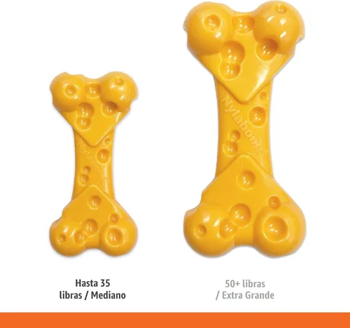 Miniatura 6 de Nylabone Juguete de queso para perros, juguete masticable para perros masticadores agresivos, mediano/lobo (1 unidad)