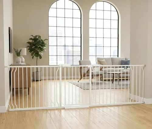 Miniatura 23 de Puerta de bebé estrecha de 24-29 pulgadas, puerta de seguridad de montaje a presión sin perforación para escaleras y puertas, puerta de seguridad