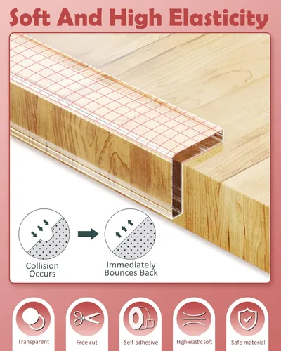 Miniatura 4 de Protectores de Esquina a Prueba de Bebés, Tira Protectora de Borde Transparente, Protectores de Esquinas Suaves para Niños, Protectores de Esquina