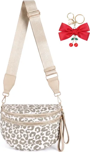 Miniatura 8 de Bum Bag Crossbody Bag para mujer Amplias bolsas Riñoneras cruzadas de nailon Monedero con cinturón para viajar y correr, regalos de moda
