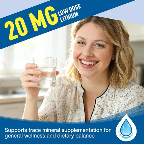 Miniatura 3 de Orotato de litio 20 mg - Apoyo a la salud del cerebro y los nervios para un envejecimiento saludable, suplementos de litio de baja dosis, minerales