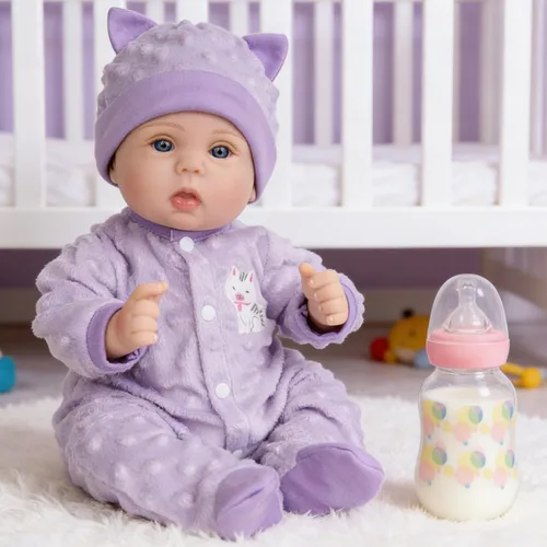 Miniatura 14 de Milidool Muñecas de bebé Reborn de 18 pulgadas, muñeca realista de bebé recién nacido, muñecas de silicona de aspecto real, con accesorios completos