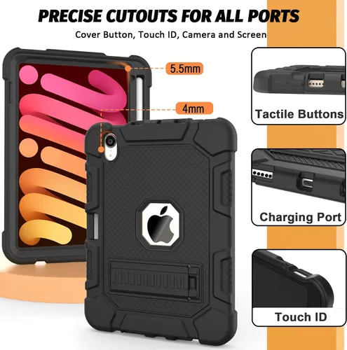 Miniatura 5 de Funda para iPad mini 7 A17 Pro 2024/iPad Mini 6 2021, Funda Protectora Resistente de Servicio Pesado a Prueba de Golpes para iPad mini 6ª/7ª