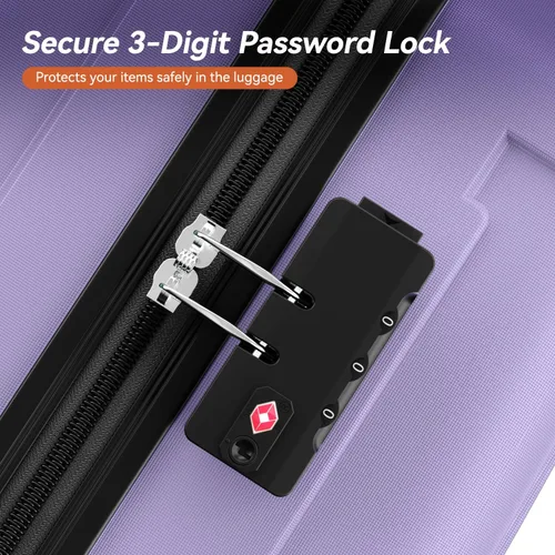 Miniatura 2 de 202428inch Equipaje Sets Durable Maleta Sets con Doble Spinner Ruedas TSA Lock, A-Lavanda Púrpura