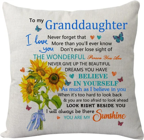 Miniatura 7 de Funda de almohada para regalo de sobrina sobrino, inspiradora funda de almohada con texto en inglés "Never Forget That I Love You", divertida funda