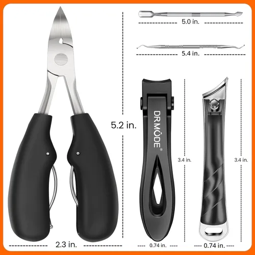 Miniatura 7 de DRMODE Cortaúñas para uñas gruesas de los pies, cortaúñas de mango largo para uñas gruesas para personas mayores con apertura amplia, cortaúñas