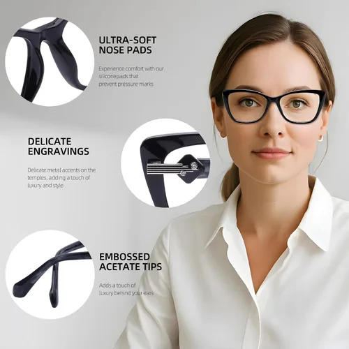 Miniatura 4 de Gafas de luz azul para mujer, antirreflejos para juegos y computadora, con ajuste cómodo