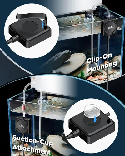 Miniatura 3 de Pawfly Mini bomba de aire para acuario, kit aireador de oxígeno ultra silencioso para peceras de 1 a 15 galones con tubo de aire, piedra de aire