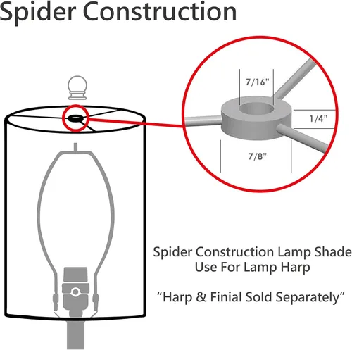 Miniatura 7 de Aspen Creative 33137, pantalla de lámpara de araña tradicional plisada de hongo, plisada blanca, 22,9 cm de parte superior x 45,7 cm de parte