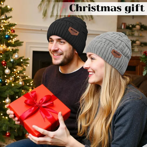 Miniatura 65 de Loritta Gorro de invierno cálido de punto grueso y holgado para hombre