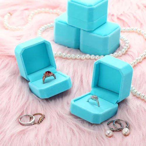Miniatura 21 de Laumoi Caja de terciopelo para anillos de 36 piezas para ceremonia de boda, cajas de joyería de compromiso, estuche de exhibición para anillos