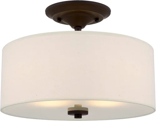 Miniatura 10 de Kira Home Addison - Lámpara de techo de 13 pulgadas con pantalla de tambor de tela blanca rota, 2 luces de techo, acabado de latón frío