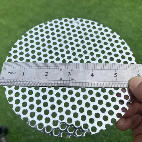 Miniatura 4 de Láminas de Metal Perforadas Redondas de 6" de Diámetro Rebanadas Calibre 19 Apertura 1/5" (Aproximadamente 5 mm) Malla de Metal Expandido Placa