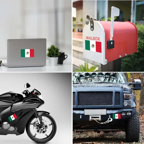 Miniatura 6 de 3 calcomanías reflectantes de la bandera de México, 5 x 3 pulgadas, calcomanías de México para automóvil, Jeep, camión, automóvil, parachoques
