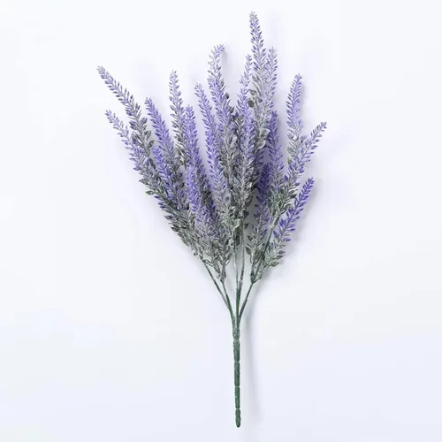 2 piezas de lavanda artificial, decoración realista de tallos de lavanda, ramas de vegetación sintética para centro de mesa de boda, arreglo floral