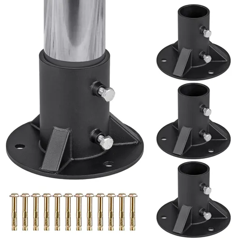 Miniatura 13 de Insaga Bridas de suelo para poste de valla de eslabones de cadena, brida de base de 3 pulgadas, anclaje sólido para fijar la valla/buzón/postes