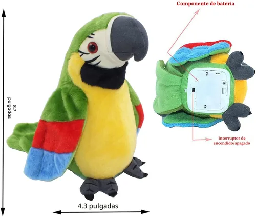 Miniatura 2 de Vincilee Talking Parrot Repeat What You Say Mimicry - Juguete interactivo de peluche para mascotas, juguetes interactivos para regalar a los niños