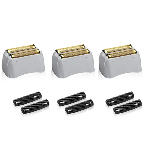 Paquete de 3 láminas de repuesto para afeitadora Pro y cortadoras compatibles con andis No.17150/17155/17200 ProFoil de repuesto de litio dorado