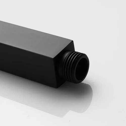 Miniatura 8 de Brazo de Ducha Negro Mate con Brida de Acero Inoxidable Cuadrado para Montaje en Techo, Tubo de Extensión de Ducha para Cabezal de Lluvia, 4 pulgadas