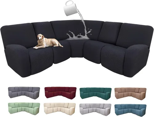 Fundas de sofá reclinable seccional 100% impermeables para sofá reclinable en forma de L, funda de sofá modular de esquina en forma de L, fundas