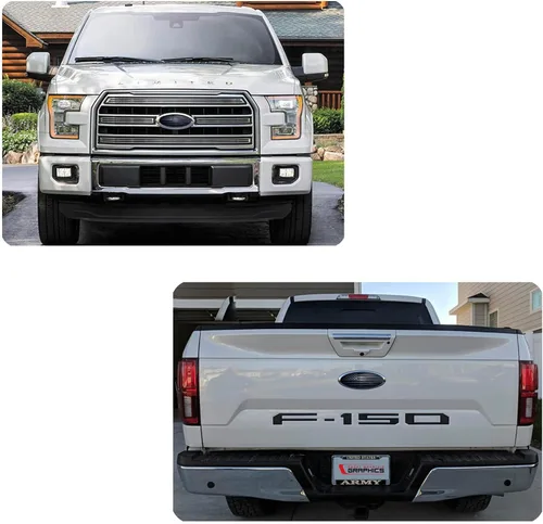 Miniatura 4 de 7.75 pulgadas Emblema de Superposición de Puerta Trasera de Aluminio, Emblema Ovalado de Bandera Negra de América Compatible con Ford Expedition