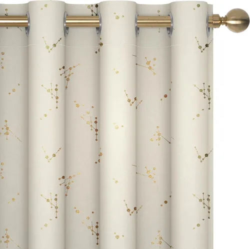 Deconovo Cortinas opacas, 2 paneles, 52 x 72 pulgadas, cortinas con aislamiento térmico para oscurecer la habitación, con ojales para dormitorio y