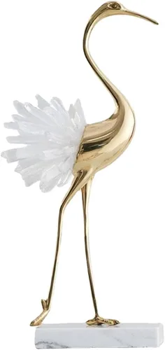 Miniatura 13 de suruim Acentos Decorativos Dorados, Estatuas de Pájaros de Latón Decoración Dorada para el Hogar Adornos Modernos de Cristal para Sala de Estar, Azul