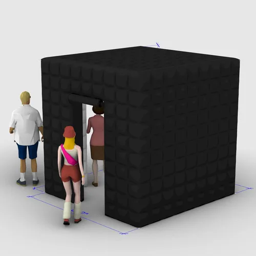 Miniatura 7 de Cabina de fotos inflable (negro, dos puertas, 8.2 x 8.2 x 8.2 pies), cabina de fotos LED inflable portátil con soplador de aire interior, ideal