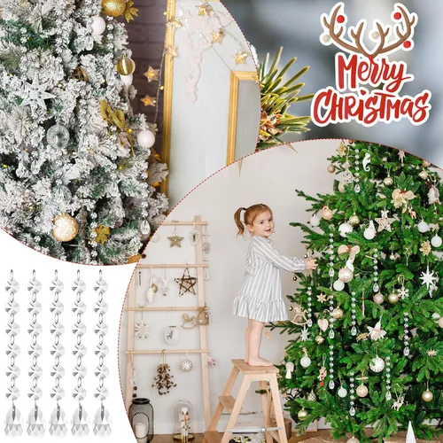 Miniatura 5 de Nuenen - 100 piezas de cristales acrílicos colgantes para centros de mesa, candelabro, guirnalda de cristal transparente, hebras de adorno, cuentas