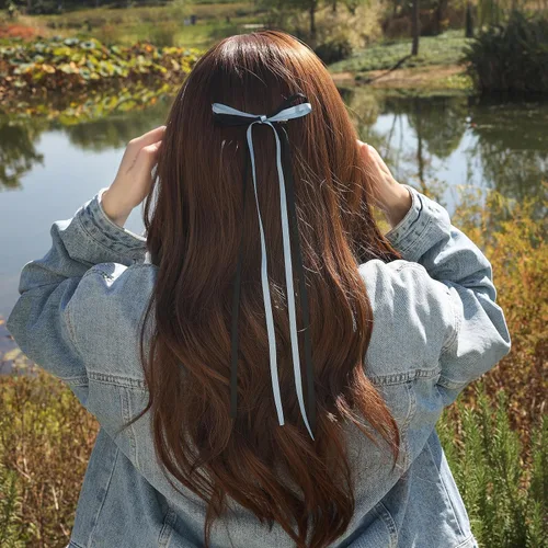 Miniatura 2 de LFOUVRE Pinza para el cabello, pinzas para el pelo para mujer, pinzas para el pelo con lazo de cinta, lazos para el pelo con borlas para mujeres