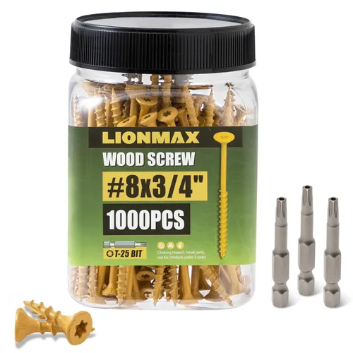 Miniatura 10 de LIONMAX Tornillos para Terraza de 1-5/8 Pulgadas, Tornillos para Madera #8 x 1-5/8", 300 PCS, Resistentes al Óxido, Recubiertos con Epoxi Exterior