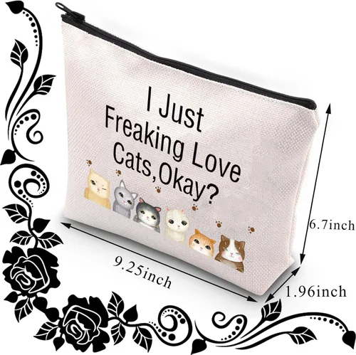 Miniatura 2 de BDPWSS Bolsas de maquillaje para amantes de los gatos, regalo para mamá, bolsa de viaje Crazy Cat Lady Bolsa de viaje para dueño de gatos, regalo