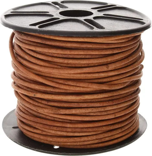Miniatura 12 de The Beadsmith Cordón de cuero – Negro – Bobina de 0.039 in – 5 yardas/14.8 ft – Tanga de cuero indio ideal para trenzar, cuentas, collares, cordones