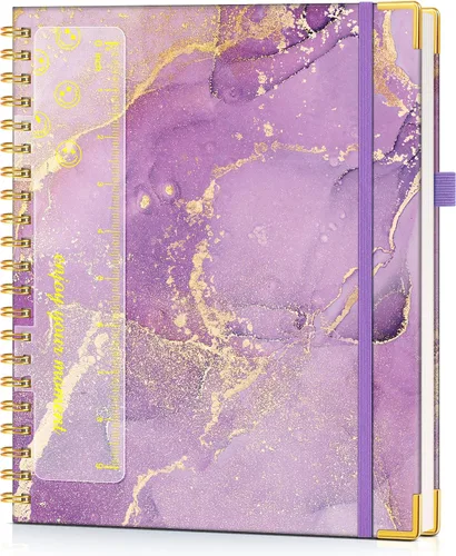 Miniatura 19 de Cuaderno en espiral de tapa dura de 8.5 x 11 pulgadas, cuadernos A4 grandes y bonitos para mujeres y hombres, cuaderno rayado a rayas