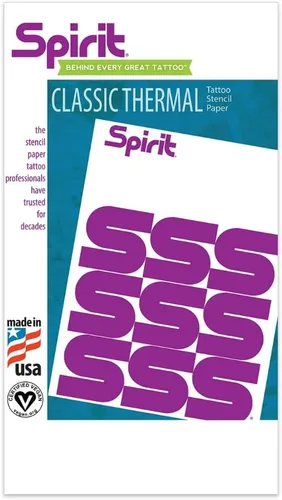 Miniatura 7 de Spirit® Papel de transferencia de tatuaje térmico clásico de 8.5 x 11 pulgadas, 100 hojas, papel de plantilla de tatuaje, fabricado con orgullo
