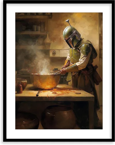 Miniatura 14 de Impresiones de Arte para Cocina de Star Wars - Impresión Giclée de Arte Fino Premium - Póster de Impresión Estético de Darth Vader Boba Fett Yoda