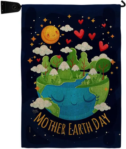 Miniatura 13 de Breeze Decor - Bandera inspiradora de la madre tierra para jardín, colección de expresión, planeta, paz, medio ambiente, concienciación, pequeño