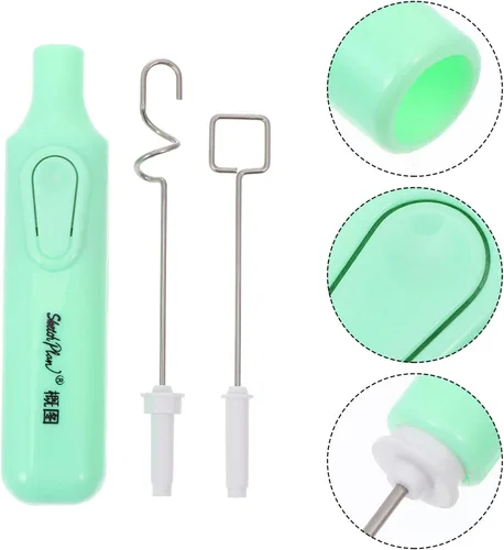 Miniatura 4 de EXCEART Mezclador eléctrico de pigmentos para pinturas gouache con dos cabezales de mezcla reemplazables, herramienta agitadora de color portátil