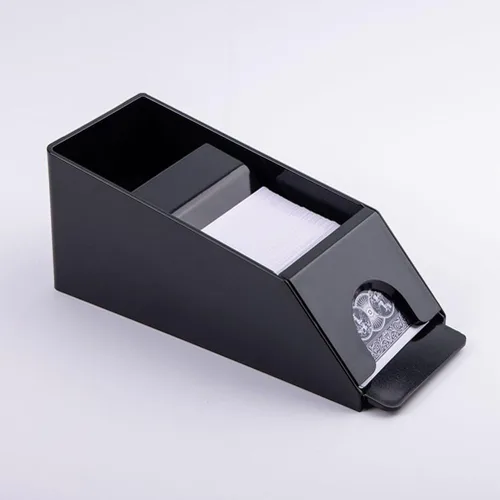 Miniatura 3 de BESPORTBLE Barajador de cartas, distribuidor de tarjetas de acrílico 6 cubiertos, zapatos y bandeja de desechos, juego automático de barajador