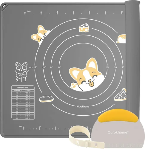 Miniatura 10 de Ourokhome Alfombrilla de Silicona para Hornear y Cortador de Masa de Pastelería, 0.5 Pulgadas de Grosor 20'' X 16" Alfombrilla de Silicona