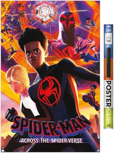 Miniatura 13 de Marvel Spider-Man: Across The Spider-Verse - Póster de pared de hoja del grupo uno, 34 pulgadas de largo x 22.4 pulgadas de ancho, versión enmarcada