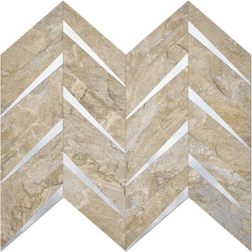 Miniatura 24 de DICOFUN Protector contra salpicaduras de 10 hojas de espiga para despegar y pegar, aspecto de madera blanca vintage, PVC para salpicaduras
