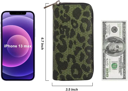 Miniatura 5 de HAWEE - Cartera para teléfono celular, con dos cierres y correa larga extraíble para la muñeca, para mujer
